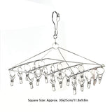 Clothes Drying Hanger Stainless Steel Multi Clip Laundry Drip Hanging Rack for Underwear Socks Hat Square - Extra Image