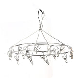 Clothes Drying Hanger Stainless Steel Multi Clip Laundry Drip Hanging Rack for Underwear Socks Hat No Loop Round