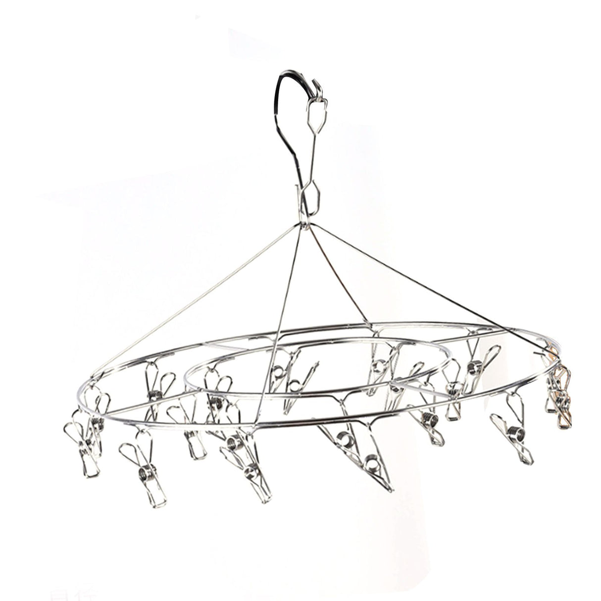 Clothes Drying Hanger Stainless Steel Multi Clip Laundry Drip Hanging Rack for Underwear Socks Hat No Loop Round