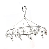 Clothes Drying Hanger Stainless Steel Multi Clip Laundry Drip Hanging Rack for Underwear Socks Hat No Loop Round