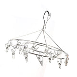Clothes Drying Hanger Stainless Steel Multi Clip Laundry Drip Hanging Rack for Underwear Socks Hat No Loop Round - Side View