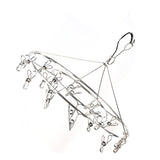 Clothes Drying Hanger Stainless Steel Multi Clip Laundry Drip Hanging Rack for Underwear Socks Hat No Loop Round