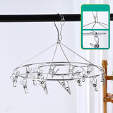 Clothes Drying Hanger Stainless Steel Multi Clip Laundry Drip Hanging Rack for Underwear Socks Hat No Loop Round