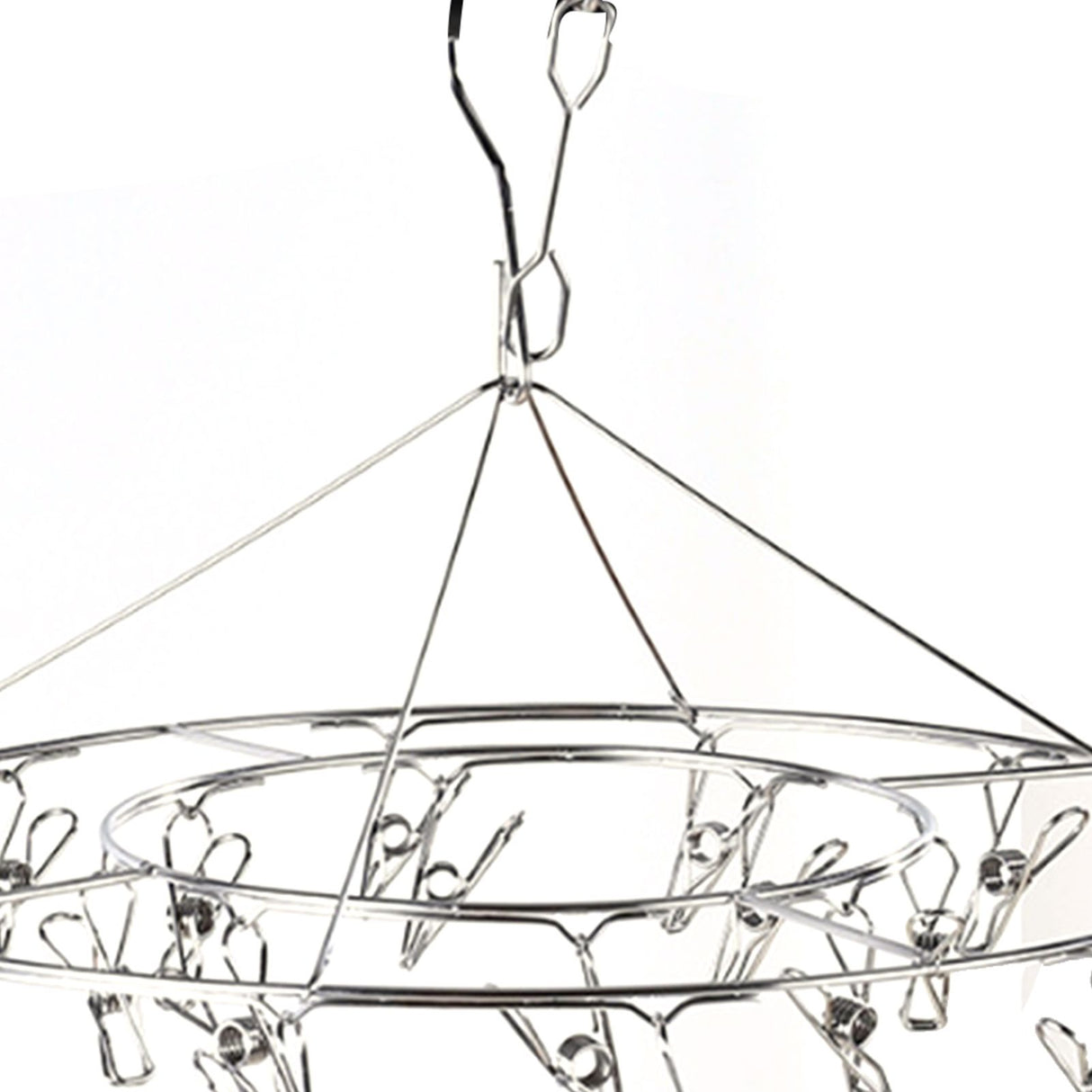 Clothes Drying Hanger Stainless Steel Multi Clip Laundry Drip Hanging Rack for Underwear Socks Hat No Loop Round