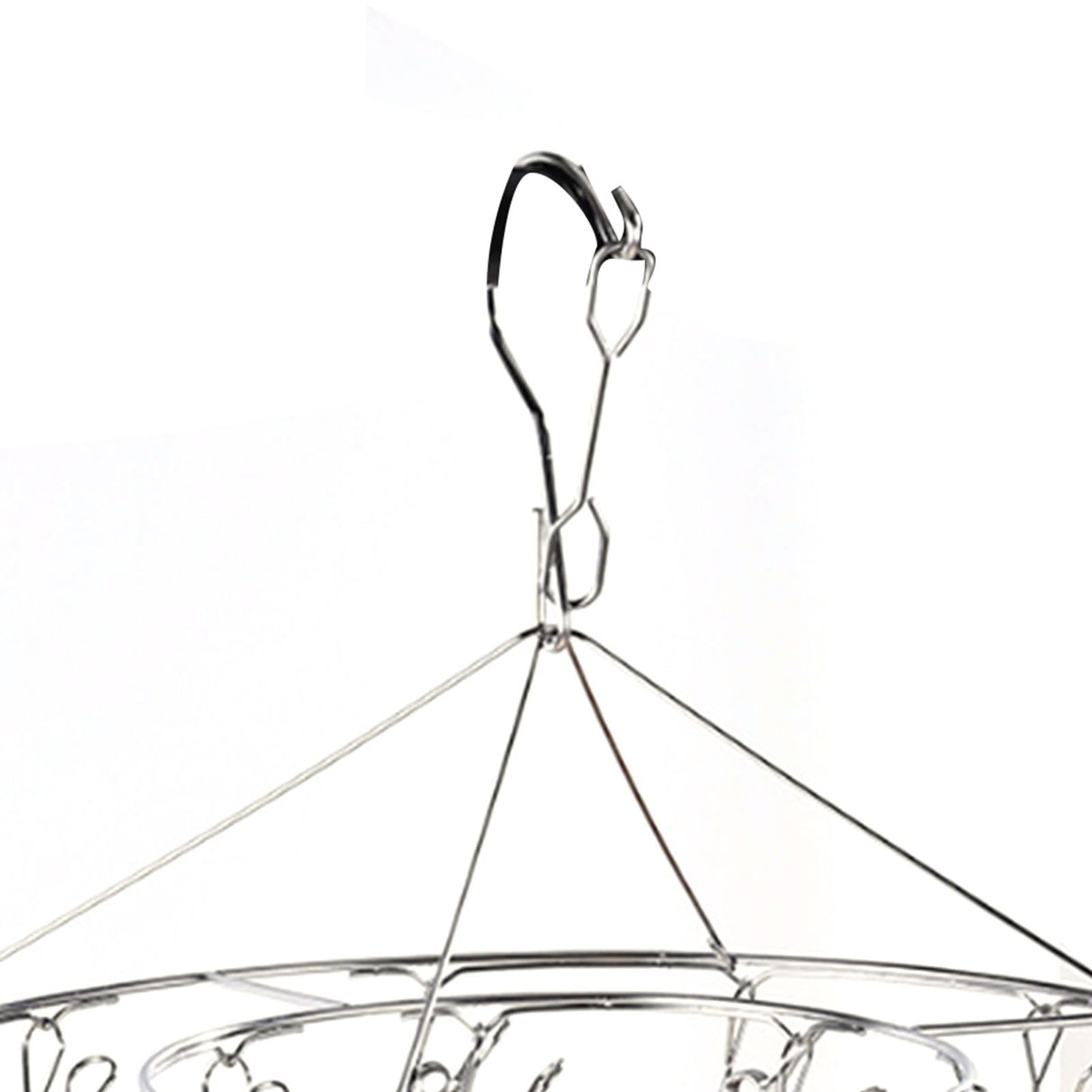 Clothes Drying Hanger Stainless Steel Multi Clip Laundry Drip Hanging Rack for Underwear Socks Hat No Loop Round