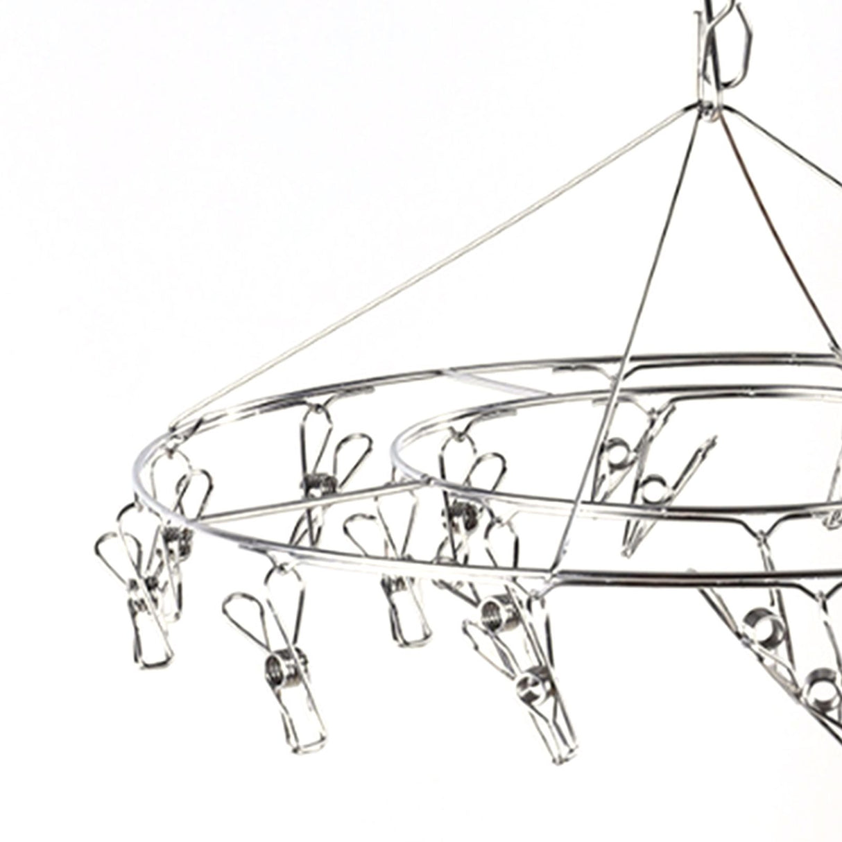 Clothes Drying Hanger Stainless Steel Multi Clip Laundry Drip Hanging Rack for Underwear Socks Hat No Loop Round