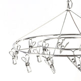 Clothes Drying Hanger Stainless Steel Multi Clip Laundry Drip Hanging Rack for Underwear Socks Hat No Loop Round