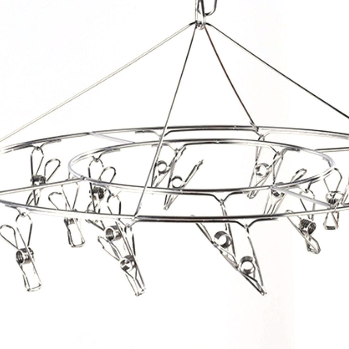 Clothes Drying Hanger Stainless Steel Multi Clip Laundry Drip Hanging Rack for Underwear Socks Hat No Loop Round