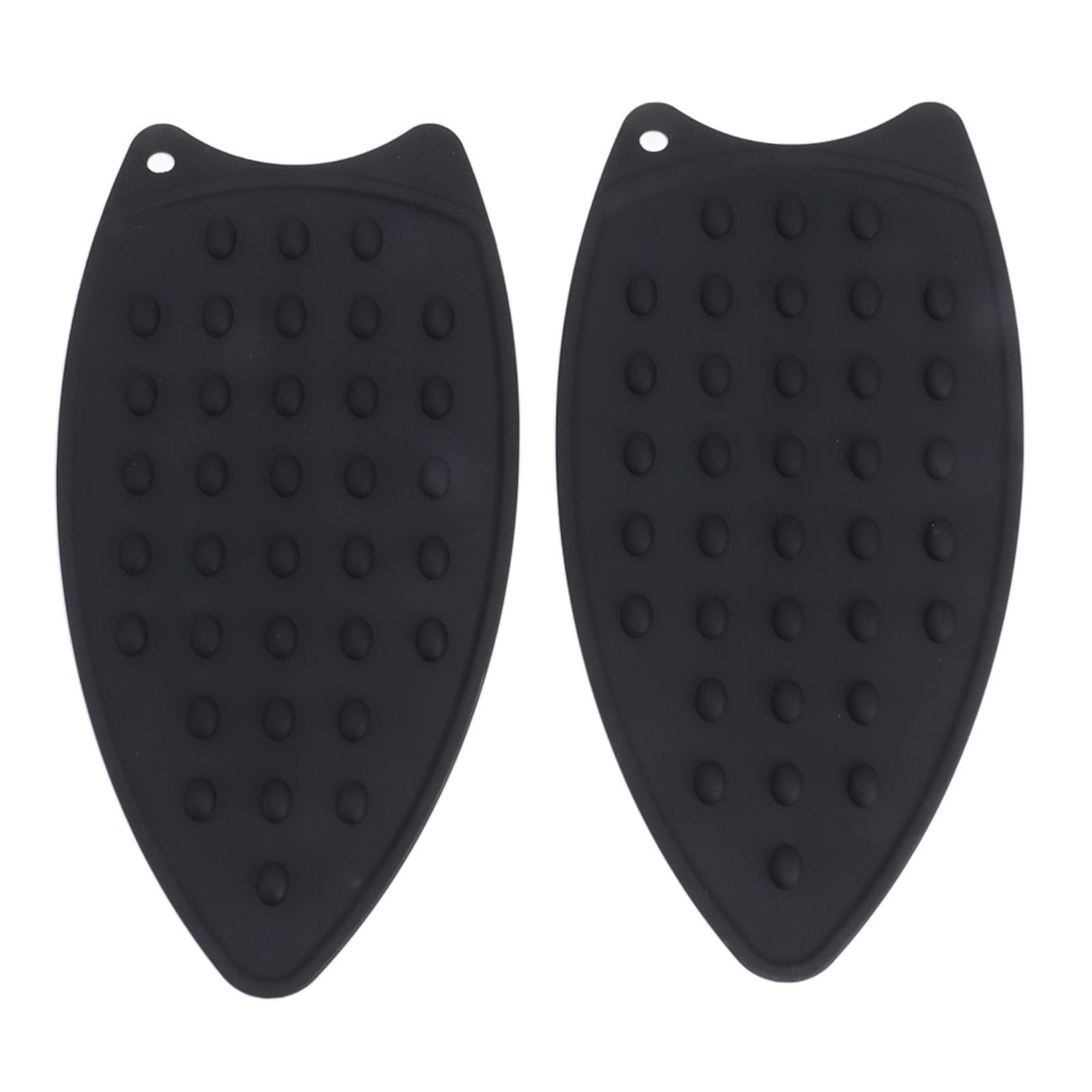 2Pcs Silicone Iron Rest Pad Durable Impact Resistant Heat Resistant Iron Mat for Ironing Boards Irons Black