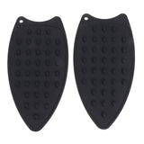 2Pcs Silicone Iron Rest Pad Durable Impact Resistant Heat Resistant Iron Mat for Ironing Boards Irons Black