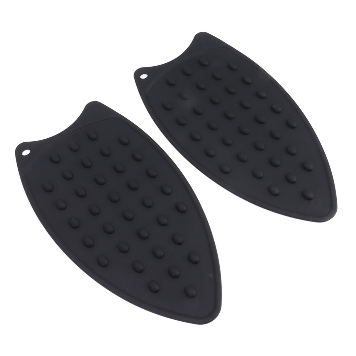 2Pcs Silicone Iron Rest Pad Durable Impact Resistant Heat Resistant Iron Mat for Ironing Boards Irons Black