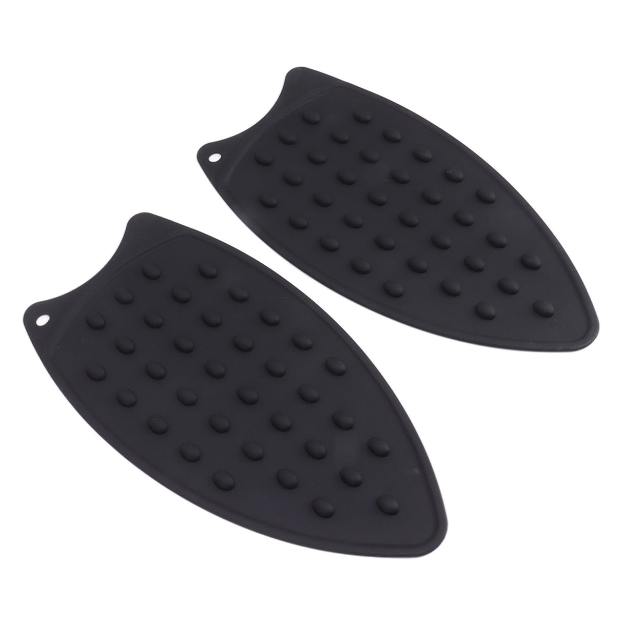 2Pcs Silicone Iron Rest Pad Durable Impact Resistant Heat Resistant Iron Mat for Ironing Boards Irons Black