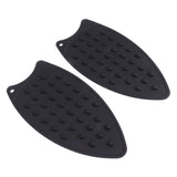2Pcs Silicone Iron Rest Pad Durable Impact Resistant Heat Resistant Iron Mat for Ironing Boards Irons Black - Side View