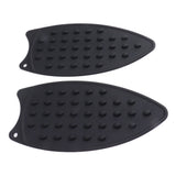 2Pcs Silicone Iron Rest Pad Durable Impact Resistant Heat Resistant Iron Mat for Ironing Boards Irons Black