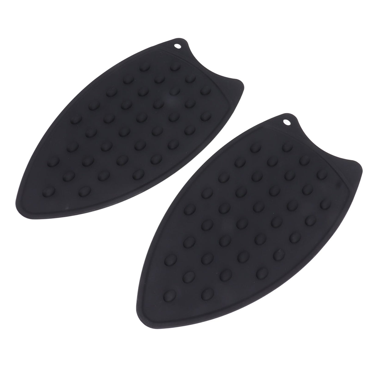 2Pcs Silicone Iron Rest Pad Durable Impact Resistant Heat Resistant Iron Mat for Ironing Boards Irons Black