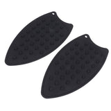 2Pcs Silicone Iron Rest Pad Durable Impact Resistant Heat Resistant Iron Mat for Ironing Boards Irons Black - 45-Degree Angle