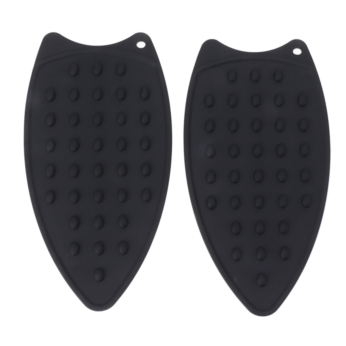 2Pcs Silicone Iron Rest Pad Durable Impact Resistant Heat Resistant Iron Mat for Ironing Boards Irons Black