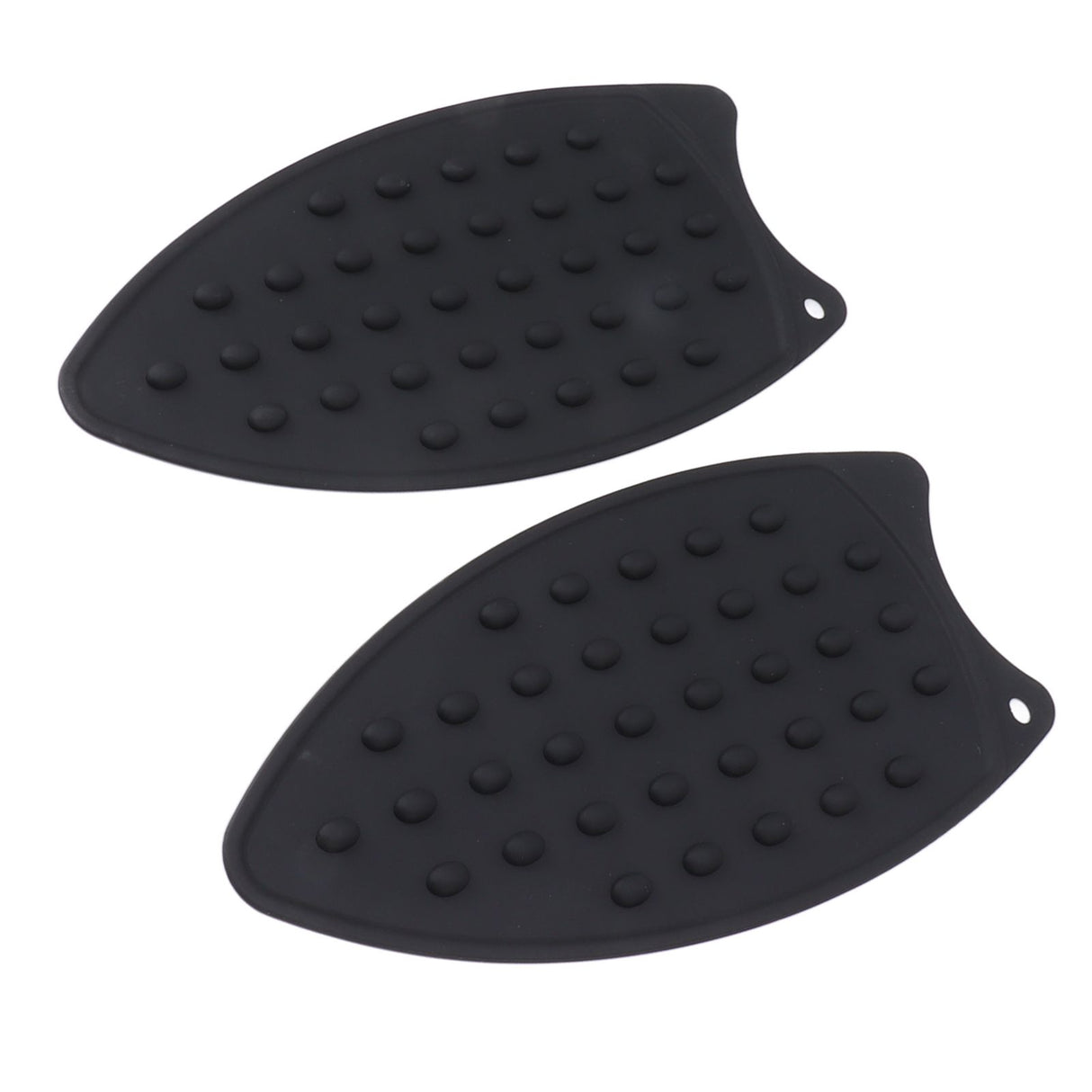 2Pcs Silicone Iron Rest Pad Durable Impact Resistant Heat Resistant Iron Mat for Ironing Boards Irons Black