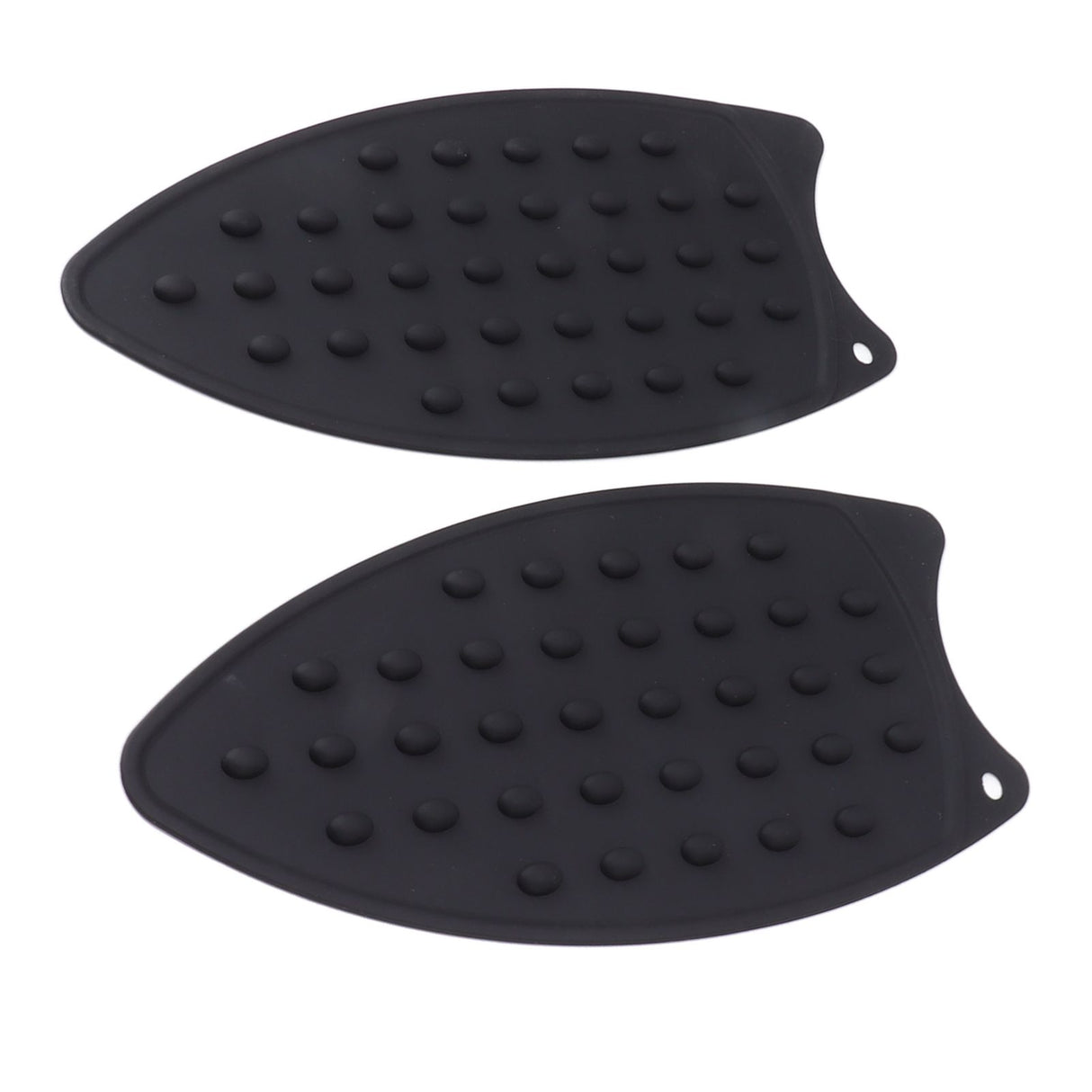 2Pcs Silicone Iron Rest Pad Durable Impact Resistant Heat Resistant Iron Mat for Ironing Boards Irons Black