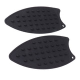 2Pcs Silicone Iron Rest Pad Durable Impact Resistant Heat Resistant Iron Mat for Ironing Boards Irons Black
