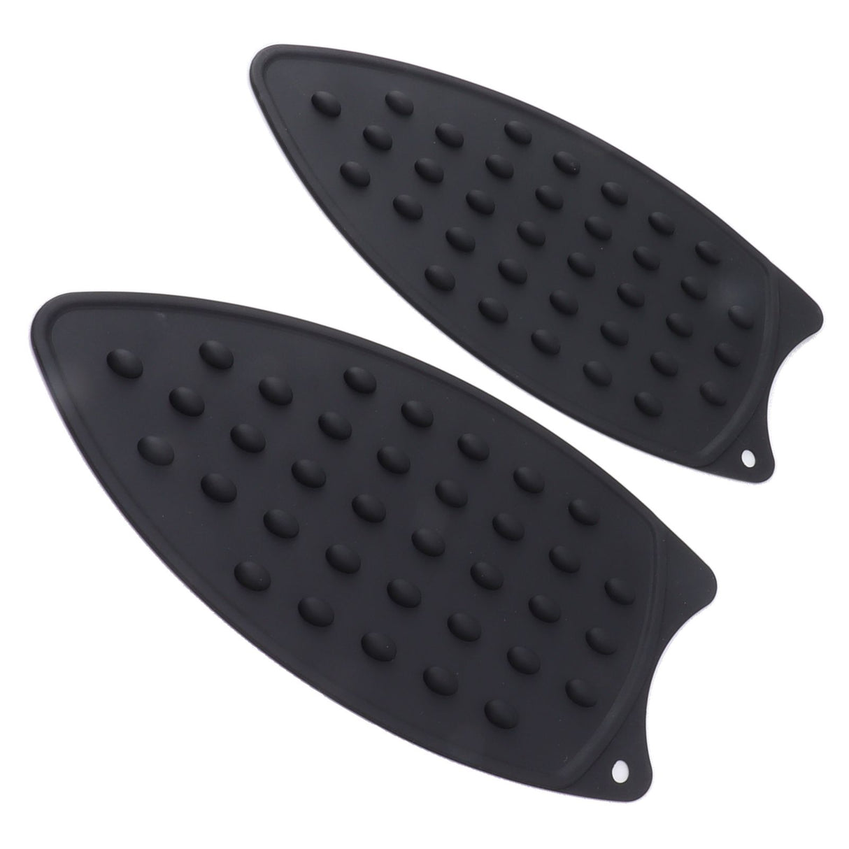 2Pcs Silicone Iron Rest Pad Durable Impact Resistant Heat Resistant Iron Mat for Ironing Boards Irons Black
