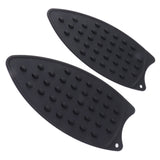 2Pcs Silicone Iron Rest Pad Durable Impact Resistant Heat Resistant Iron Mat for Ironing Boards Irons Black