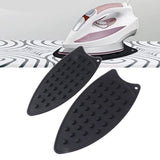 2Pcs Silicone Iron Rest Pad Durable Impact Resistant Heat Resistant Iron Mat for Ironing Boards Irons Black