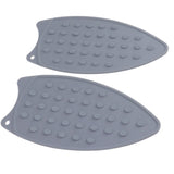 2Pcs Silicone Iron Rest Pad Durable Impact Resistant Heat Resistant Iron Mat for Ironing Boards Irons Gray