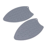 2Pcs Silicone Iron Rest Pad Durable Impact Resistant Heat Resistant Iron Mat for Ironing Boards Irons Gray