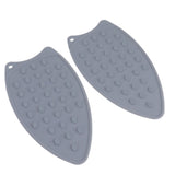 2Pcs Silicone Iron Rest Pad Durable Impact Resistant Heat Resistant Iron Mat for Ironing Boards Irons Gray