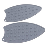 2Pcs Silicone Iron Rest Pad Durable Impact Resistant Heat Resistant Iron Mat for Ironing Boards Irons Gray