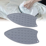 2Pcs Silicone Iron Rest Pad Durable Impact Resistant Heat Resistant Iron Mat for Ironing Boards Irons Gray - Extra Image