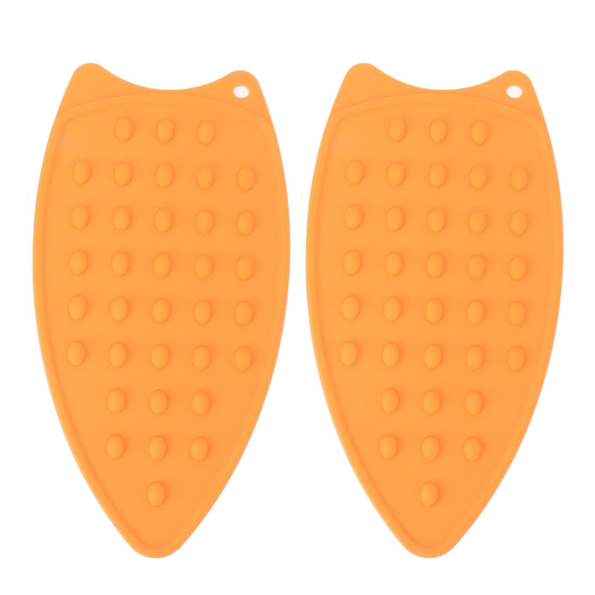 2Pcs Silicone Iron Rest Pad Durable Impact Resistant Heat Resistant Iron Mat for Ironing Boards Irons Orange