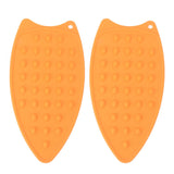 2Pcs Silicone Iron Rest Pad Durable Impact Resistant Heat Resistant Iron Mat for Ironing Boards Irons Orange