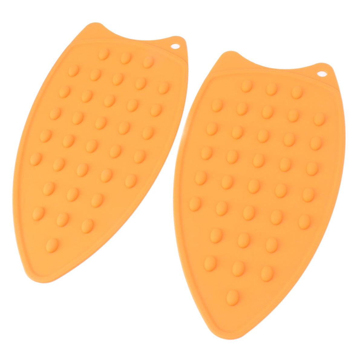 2Pcs Silicone Iron Rest Pad Durable Impact Resistant Heat Resistant Iron Mat for Ironing Boards Irons Orange