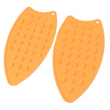 2Pcs Silicone Iron Rest Pad Durable Impact Resistant Heat Resistant Iron Mat for Ironing Boards Irons Orange
