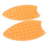 2Pcs Silicone Iron Rest Pad Durable Impact Resistant Heat Resistant Iron Mat for Ironing Boards Irons Orange - Top-Down View