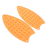 2Pcs Silicone Iron Rest Pad Durable Impact Resistant Heat Resistant Iron Mat for Ironing Boards Irons Orange
