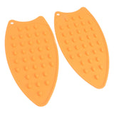 2Pcs Silicone Iron Rest Pad Durable Impact Resistant Heat Resistant Iron Mat for Ironing Boards Irons Orange - Rear View