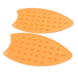 2Pcs Silicone Iron Rest Pad Durable Impact Resistant Heat Resistant Iron Mat for Ironing Boards Irons Orange