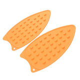 2Pcs Silicone Iron Rest Pad Durable Impact Resistant Heat Resistant Iron Mat for Ironing Boards Irons Orange