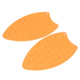 2Pcs Silicone Iron Rest Pad Durable Impact Resistant Heat Resistant Iron Mat for Ironing Boards Irons Orange - Extra Image