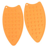 2Pcs Silicone Iron Rest Pad Durable Impact Resistant Heat Resistant Iron Mat for Ironing Boards Irons Orange