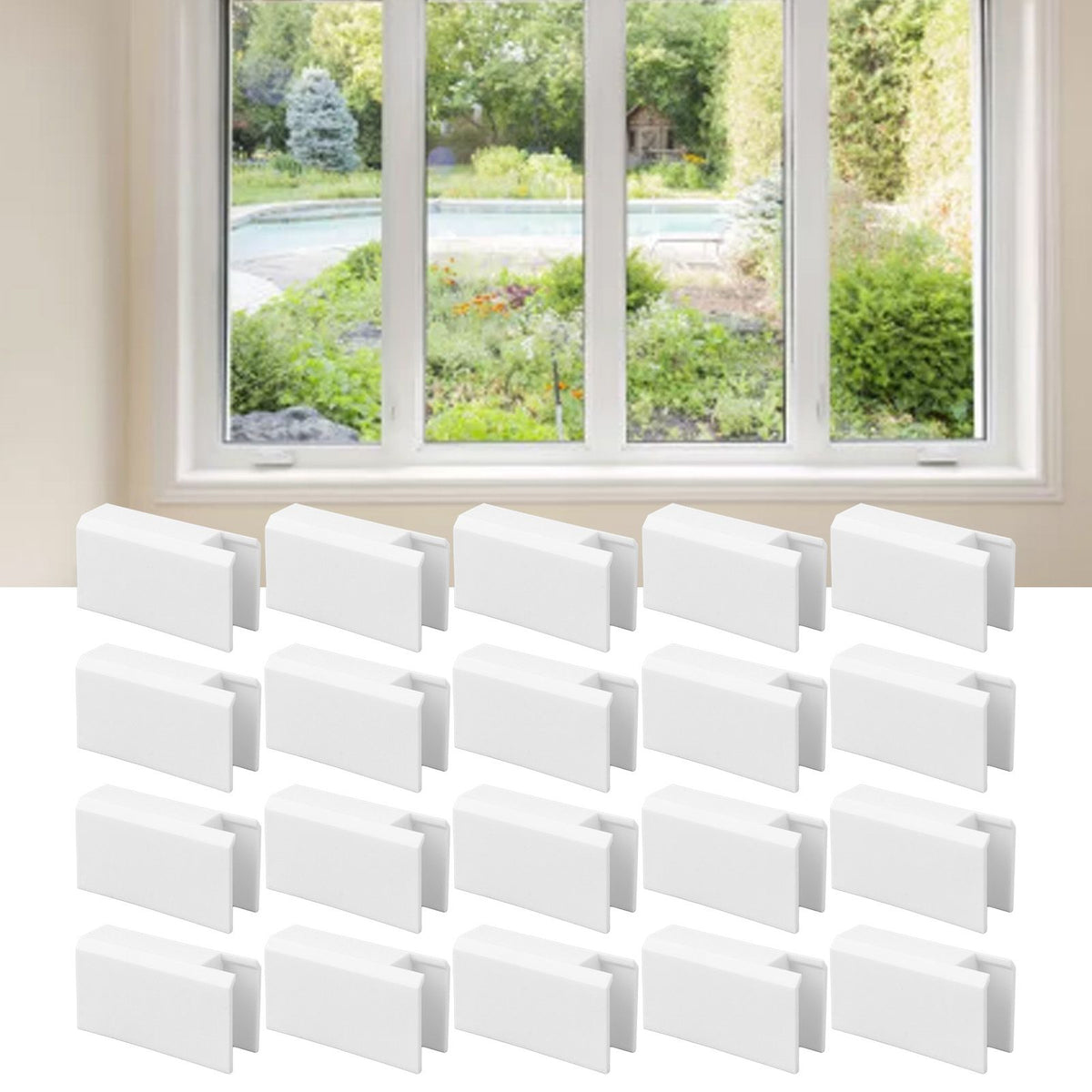 20Pcs Sliding Door Window Lock Stop Block Plastic Limit Safe Non Collision Accessories Long