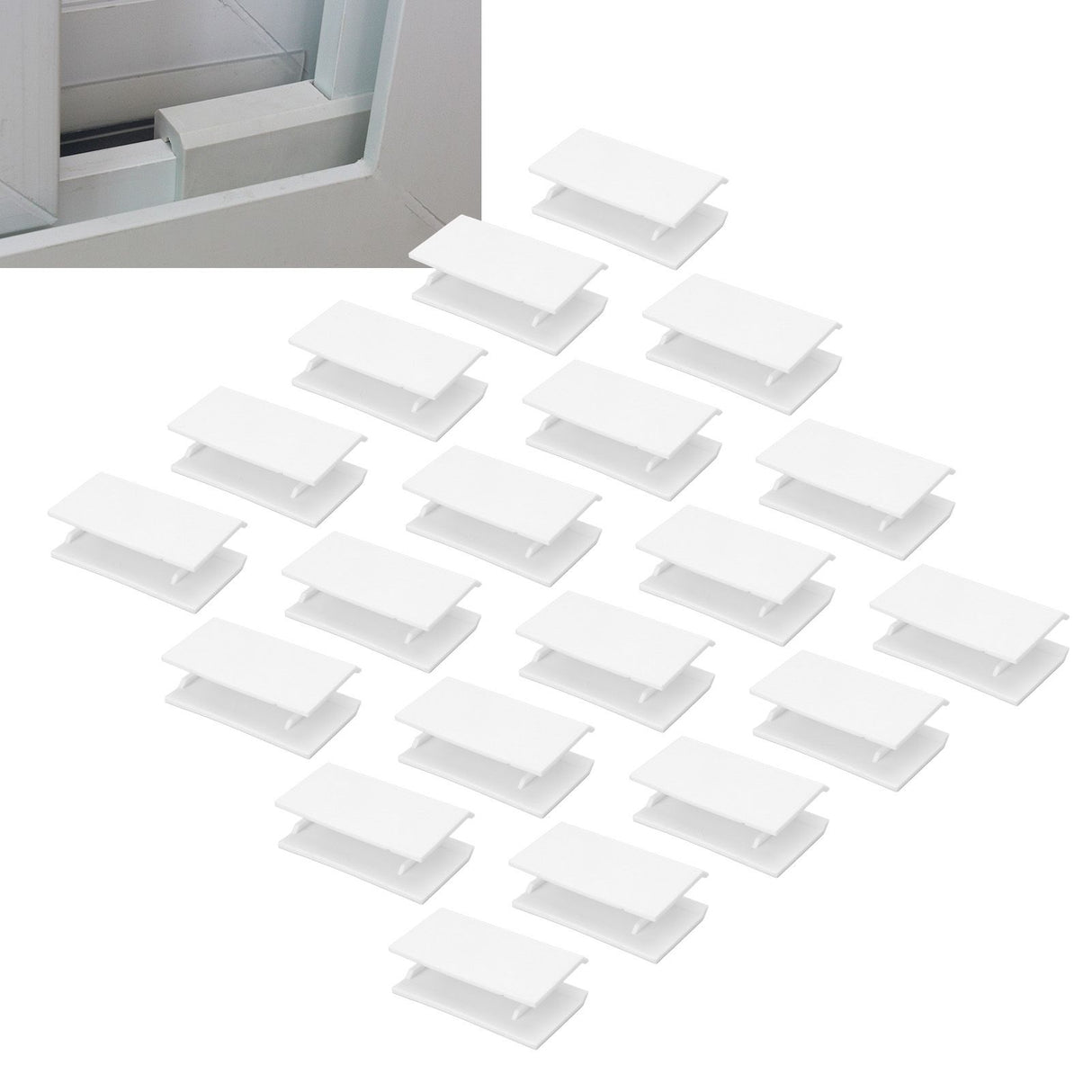 20Pcs Sliding Door Window Lock Stop Block Plastic Limit Safe Non Collision Accessories Long