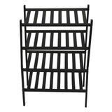 Bamboo Shoe Rack Stackable Shoe Shelf Storage Organizer for Closet Entryway Hallway Bathroom Living Room Black 4 Layer