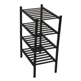 Bamboo Shoe Rack Stackable Shoe Shelf Storage Organizer for Closet Entryway Hallway Bathroom Living Room Black 4 Layer