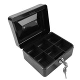 Metal Cash Box with Lock Safety Portable Small Metal Storage Box with 2 Keys for Money Document Home Car - Low Angle