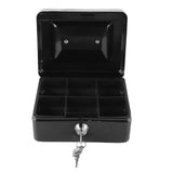 Metal Cash Box with Lock Safety Portable Small Metal Storage Box with 2 Keys for Money Document Home Car - Extra Image