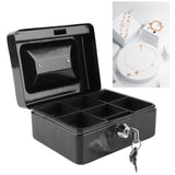 Metal Cash Box with Lock Safety Portable Small Metal Storage Box with 2 Keys for Money Document Home Car